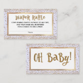 Lavendel Luier Raffle Kaarten, Gouden Glitter Acce Informatiekaartje (Voorkant / Achterkant)