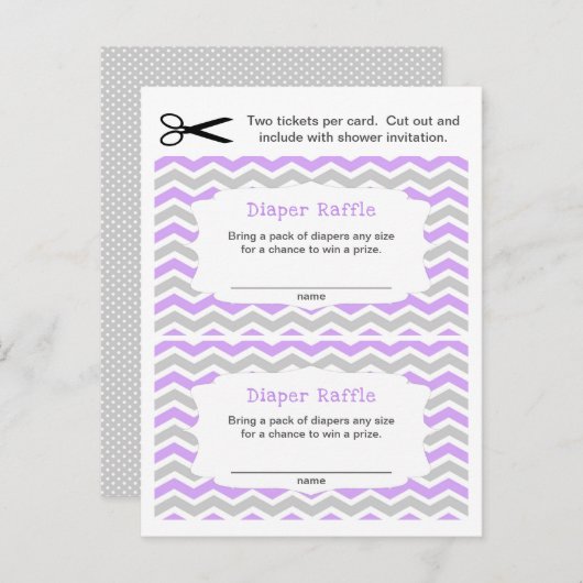 Lavendel Luiers Raffle tickets, kleine hoeveelheid Uitnodiging Briefkaart (Voorkant / Achterkant)