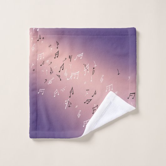 Lavendel maan muzikale noot washandje (Wasdoekje)