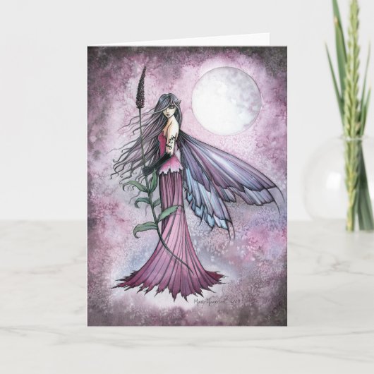Lavendel Maan Mystieke Fantasy Fairy Art Kaart (Voorkant)
