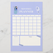 Lavendel Maandelijkse Planner Lay-out Kunst Briefpapier (Voorkant)