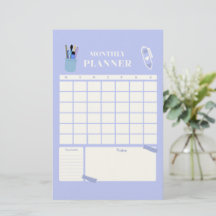 Lavendel Maandelijkse Planner Lay-out Kunst