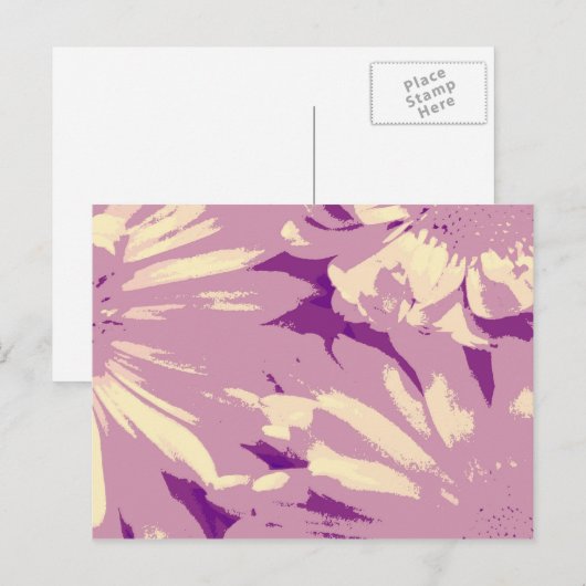 lavendel madeliefje briefkaart (Voorkant / Achterkant)