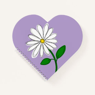 Lavendel Madeliefje Hart Notitieboek