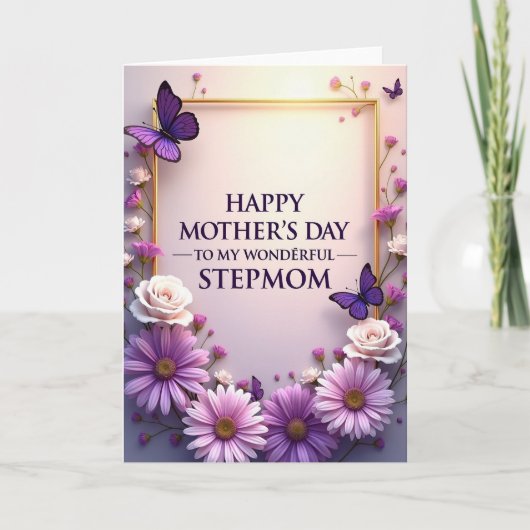 Lavendel Madeliefjes Moederdagkaart Kaart (Voorkant)