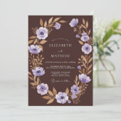 Lavendel Mahonie Bloem Huwelijk Kaart (Staand voorkant)