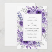 Lavendel Majestueuze Botanische Bruiloft Kaart (Voorkant / Achterkant)