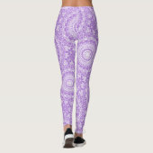 Lavendel Mandala geometrisch patroon Leggings (Achterkant)