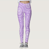Lavendel Mandala geometrisch patroon Leggings (Voorkant)