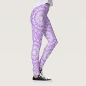 Lavendel Mandala geometrisch patroon Leggings (Rechts)