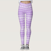 Lavendel Mandala geometrisch patroon Leggings (Voorkant)