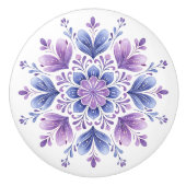Lavendel Mandala La trekker Keramische Knop (Voorkant)