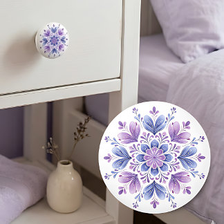 Lavendel Mandala La trekker Keramische Knop