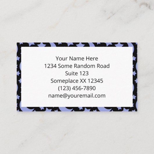 Lavendel manen en sterren hemelse patroon visitekaartje (Achterkant)