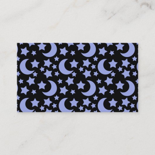 Lavendel manen en sterren hemelse patroon visitekaartje (Voorkant)