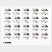 Lavendel, Marine, Blush Roze Bloemen Dank u 2 Vierkante Sticker (Vel)