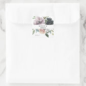 Lavendel, Marine, Blush Roze Bloemen Dank u 2 Vierkante Sticker (Tas)