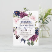 Lavendel Marineblauwe Bloem Uitbloei Oefenavondmaa Kaart (Staand voorkant)