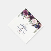 Lavendel Marineblauwe Bloemige Bruiloft Servet (Hoek)