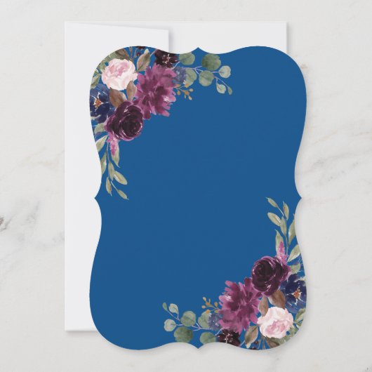 Lavendel Marinegoud Bloem Bloesem 18e Verjaardag Kaart (Achterkant)