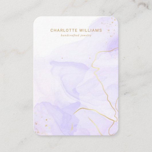Lavendel Marmer Aangepaste Sieraden Houder Kaart Visitekaartje (Voorkant)