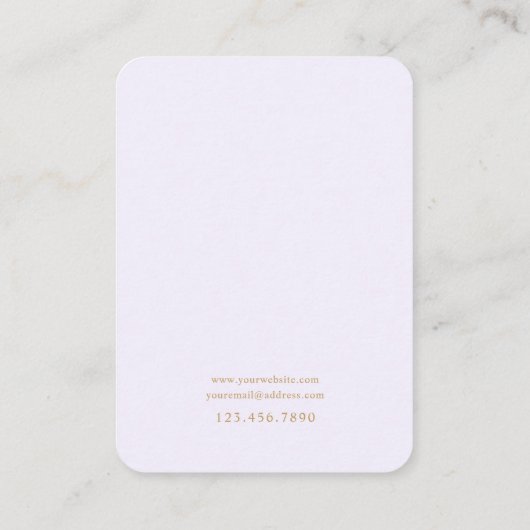 Lavendel Marmer Aangepaste Sieraden Houder Kaart Visitekaartje (Achterkant)