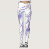Lavendel Marmeren Droom Leggings – Abstracte Fluid (Voorkant)