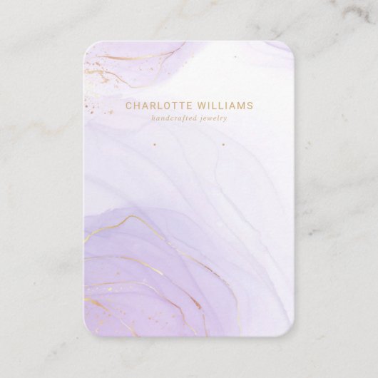 Lavendel Marmeren Gouden Sieraden Display Kaart Visitekaartje (Voorkant)