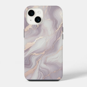 Lavendel Marmeren iPhone 14 Hoesje met Zilveren Ad