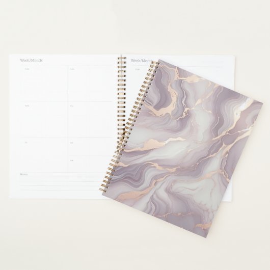 Lavendel Marmeren Planner met Zilveren Aderen (Display)
