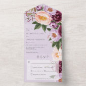 lavendel maroon en peach pony's Dinner All In One Uitnodiging (Binnen)