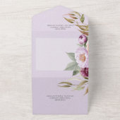 lavendel maroon en peach pony's Dinner All In One Uitnodiging (Buitenkant)