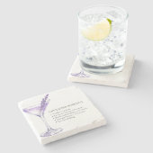 Lavendel Martini Drank Onderscheppers Stenen Onderzetter (Zijkant)