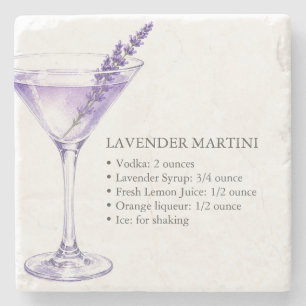 Lavendel Martini Drank Onderscheppers Stenen Onderzetter