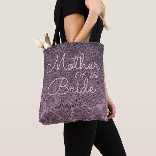 Lavendel Mauve Paarse bruiloft moeder van de bruid Tote Bag (Dichtbij)