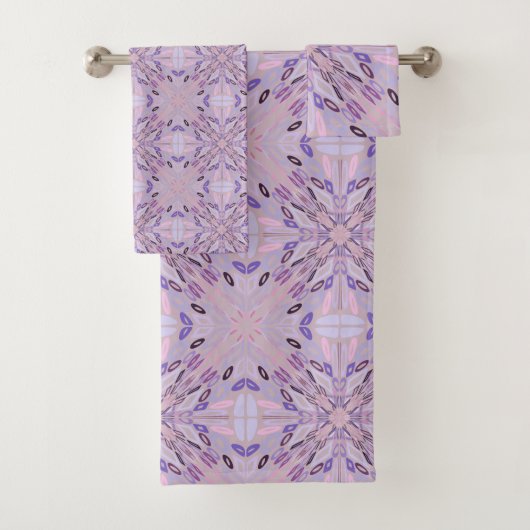 Lavendel Mauve roze Paarse geometrische Abstracte Bad Handdoek (Insitu)