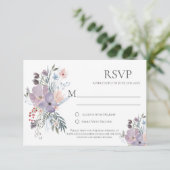 Lavendel Meadow Calligrafie RSVP Kaarten Kaartje (Staand voorkant)