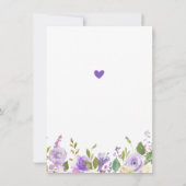 Lavendel Meisje 1e Verjaardag Olifant Paarse Bedankkaart (Achterkant)