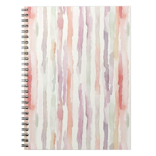 Lavendel Meloen Roze Witte Strepen Notitieboek (Voorkant)