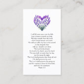 Lavendel Memorial Prayer Kaart Visitekaartje (Achterkant)