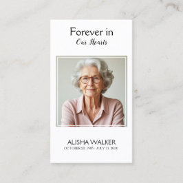 Lavendel Memorial Prayer Kaart Visitekaartje