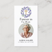 Lavendel Memorial Prayer Kaart Visitekaartje (Voorkant)