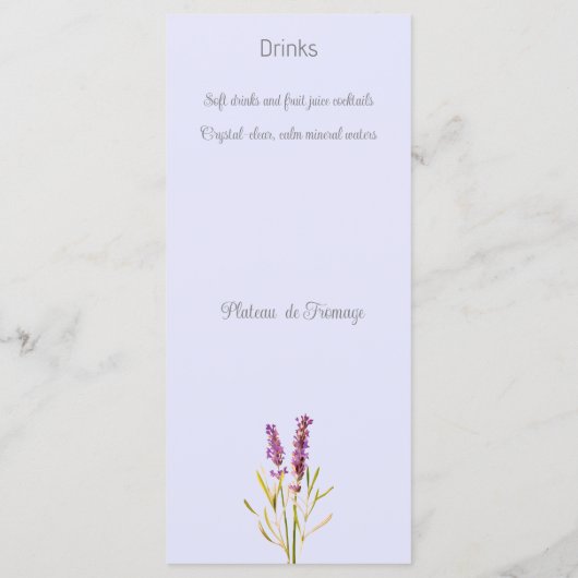 lavendel - menukaart (Achterkant)