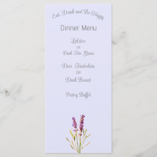  lavendel - menukaart (Voorkant)
