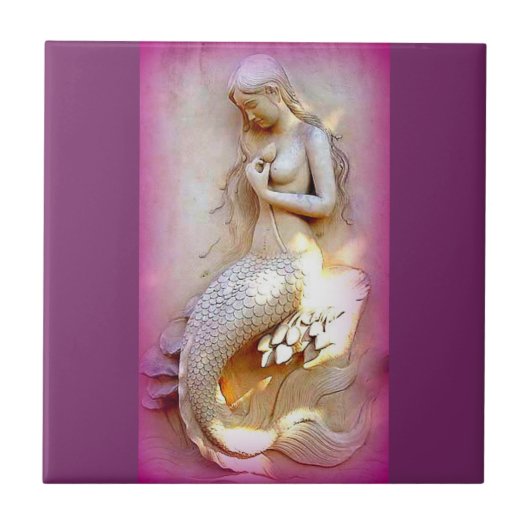 lavendel mermaid tile tegeltje (Voorkant)