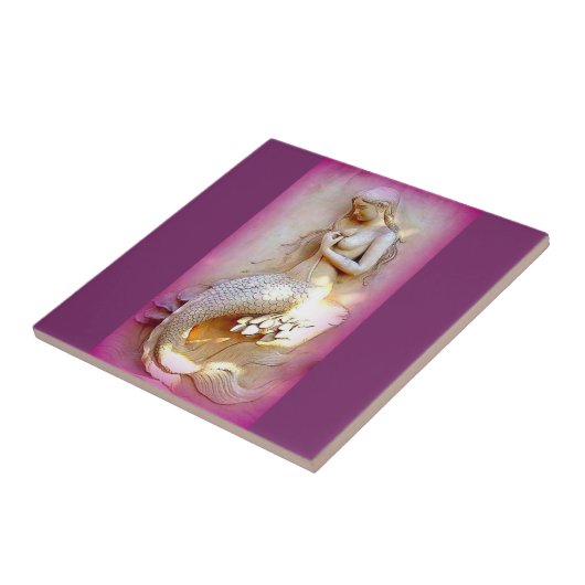 lavendel mermaid tile tegeltje (Zijkant)