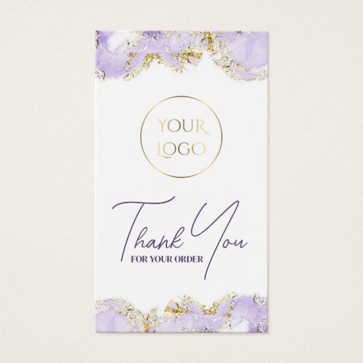 Lavendel mermering ontwerp bijsluiter visitekaartje (Voorkant)