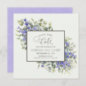 Lavendel met de eucalyptusbruiloft save the date (Voorkant / Achterkant)