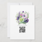 Lavendel met groene bloemenlente bruiloft kaart (Achterkant)