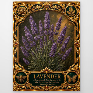Lavendel, met juwelen versierde erfstuk kunst briefkaart